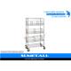 Industrial Metal Rolling Wire Shelves / Chrome Shelving Racks With Wheels