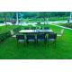 Black 11 Pieces Plastic Wood Modern Outdoor Garden Furniture Table Set 8-10 Seater Extendable Patio Dining Table Chairs