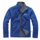 Embroidery Blue Mens Flight Jacket Fleece Type With Stand Collar Solid Color