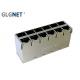 Magnetic RJ45 Connector Supports UPOE Plus 2 x 6 Stacked RJ45 Connector 1000 Base T