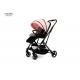 Pink Lightweight Stroller With PU Wheel Shopping Basket