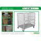 Foldable Warehouse Trolleys , Four Doors Wire Roll Container Cage