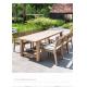 Nordic Modern Round And Rectangle Teak Outdoor Dining Table and Chairs For 10 person
