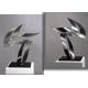 Customized Modern Stainless Steel Art Sculptures Indoor Decorative Brushed Finishing