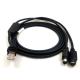 6.56Ft Ps2 Keyboard Wedge Cable Black Color PVC Copper Material