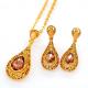 Vintage jewelry Pendants Necklaces Earrings Set For Women 18K Real Gold Plated
