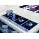 Artificial Gray Quartz Kitchen Countertops Stain Resist UV Cutting Side Finish