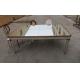 Antique Mirrored Dining Table Wooden Frame Customized Size Silver Finish