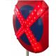 6V Lamps Aluminum LED Reflective Traffic Signs Red Waterproof