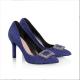 China Wholesale Women Shoes With Diamond Buckle High Quality Footwear Suede Thin High Heel Pumps