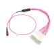 SM / OM3 / OM4 Fiber Optic Cable MTP / MPO Jumper To Duplex LC Uniboot Harness / Breakout Cable