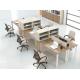 modern 6 seats office wooden staff workstation desk furniture in warehouse
