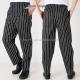 garment factory supply super quality Restaurant Striped Baker Kitchen Cooking  Uniforms stripe unisex chef uniform pants