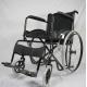 Disabled Folding Steel Wheelchair With Solid Front And Rear Wheel