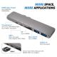 Multi Function 6 in 1 USB 3.0 Mini Adapter Hub Type-C USB3.0 USB-C Adapter Type C Hub