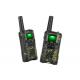Rechargeable Camouflage Walkie Talkie With Green Backlit LCD Display