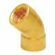 Secure Copper Female Connector Angle 45 Degree Pipe Elbow Brass