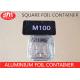 M100 Aluminium Foil Container Square Shape Grill Pan 10cm X 10cm X 4cm Size