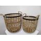 Bamboo Handmade Set Of 2 Basket Storage For Kitchen Or Bathroom