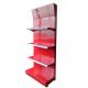 Factory customized color size metal heavy duty red and yellow shelves wall shelves for cosmetics display gondola
