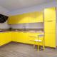 Yellow Stainless Steel Kitchen Cabinet Waterproof Flat Edge Free Design