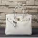 women high quality 35cm pure white Ostrich print first layer cowskin handbag