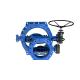 Blue Double Eccentric Butterfly Valve DI Disc With Stainless Steel Ring