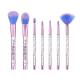 customized purple 7pcs Liquid Glitter Make up Brush Set beauty professional cosmetic brush set