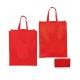 Red Non Woven Fold Away Reusable Shopping Bags Custom Logo Printed