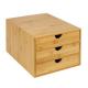 Popular Bamboo Office Supplies , Desktop Tidy A4 Bamboo Storage Drawers Organizer