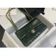 Classic Style Green Croc Crossbody Bag , 25.5cm Crocodile Skin Shoulder Bag