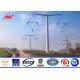 Conical 12.2m 1280kg Load Steel Utility Pole For Power 65kv Distribution