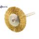 3*22 T Shape Crimped Wire Wheel Brush Brass End Brushes Steel Wire Custom Size