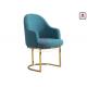 Blue Velvet Cantilever Chair Stainless Steel Restaurant Chairs Indoor For Lobby