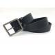 Black 3.8cm Mens Casual Leather Belt With Square Pin Buckle