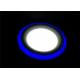 Stylish Cambered Surface 18w+6w Concealed 2 Color White+Blue Round LED Downlights