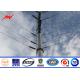 12m Electrical Steel Utility Pole For 132kv Transmission Power Line