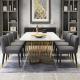Stainless Steel Marble Dining Table And Chairs Rectangular Shape Non Porous
