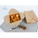 Fried Chicken Kraft Paper Takeaway Boxes Quadrid Lid Economical Packaging