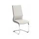 Durable PU Dining Chairs Comfortable With Brushed Stainless Steel 0.244 Cbm
