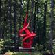 Gnee Garden Landscaping Decoration Red Metal Sculpture Customized