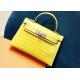 Womens Handhold Yellow 22cm Crocodile Skin Bag With Square Shape
