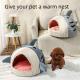 Fall Winter Fish Cat Bed Pet Universal Warm Villa Semi Enclosed Shark Shaped Dog Nest