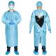 10 Pack Blue CPE Coat Aprons 45 x 75. Disposable Polyethylene. Unisex Liquid-Proof Workwear.