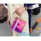 Personalized Womens Rainbow Color Shoulder Hand Bag PVC Clear Beach Bag, Handbag manufacturer China fashion ladies clear