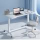 Office Computer Lift Table with Wheels and Pneumatic Height Adjustment in Wooden White
