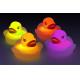 Water Sensor Activated Flash Rubber Ducky Set , Flashing Light Baby Bath Temperature Duck