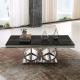 130x70x45cm Black Glass Top Coffee Table For Living Room Long Lasting Wear
