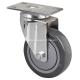 5714-77 Edl Chrome 4 130kg Plate Swivel PU Caster for Industrial Vehicles and Equipment