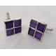 Hot Fashion Stainless Steel Purple Laser Engraving custom cufflinks ​